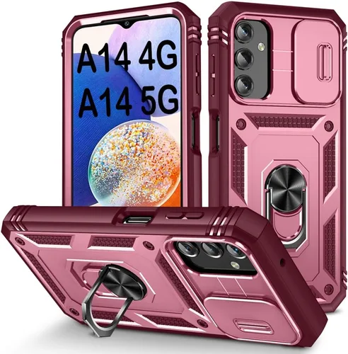 Miniatura 100 de PASNEW Funda para Samsung Galaxy A54, Soporte Metálico y Cubierta Deslizante para Cámara, Militar Multicapa Resistente de Cuerpo Completo a Prueba