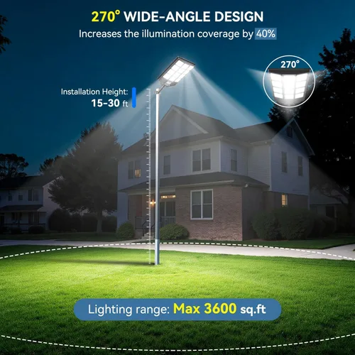 Miniatura 4 de VOOJOY Luces solares de calle de 8000 W para exteriores, impermeables, del atardecer al amanecer, luces solares al aire libre, luz LED de seguridad