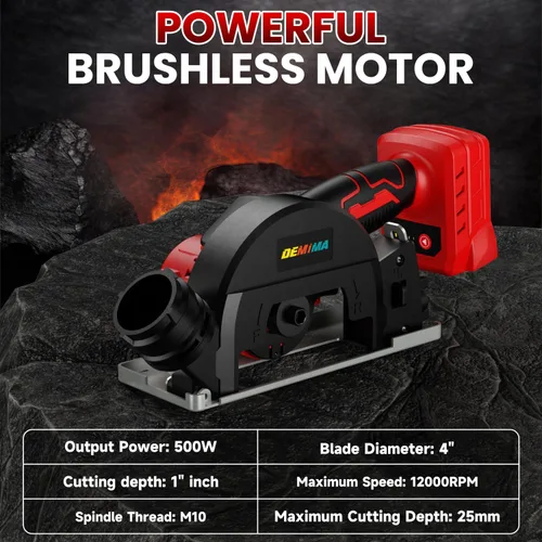 Miniatura 3 de Herramienta de corte inalámbrica sin escobillas de 4" compatible con batería Dewalt 20V MAX, mini sierra de 500W hasta 12000RPM con 6 discos