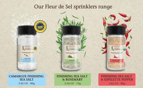 Miniatura 6 de Le Saunier de Camargue Flor de Sel con chile Espelette - Sal de acabado de sal marina francesa con chile suave - Sal escamosa gourmet cosechada a