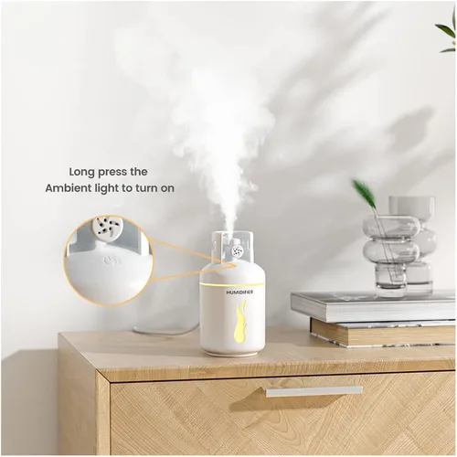 Miniatura 7 de TTPP Humidificador 3 en 1 con luz nocturna pequeño ventilador 10.1 fl oz portátil mini coche USB humidificador para el hogar coche dormitorio Azul