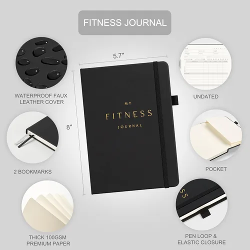Miniatura 2 de &And Per Se Diario de entrenamiento y alimentos – Diario de fitness con rastreador de dieta diario y libro de registro de ejercicios de gimnasio
