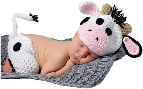 Miniatura 5 de Accesorios de fotografía para bebés recién nacidos, accesorios para sesión de fotos, trajes de ganchillo de punto unisex lindo sombrero pantalones