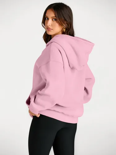 Miniatura 212 de Trendy Queen - Sudaderas extragrandes con capucha para mujer, suéteres de manga larga, sin botones, de vellón, de otoño, ropa de invierno