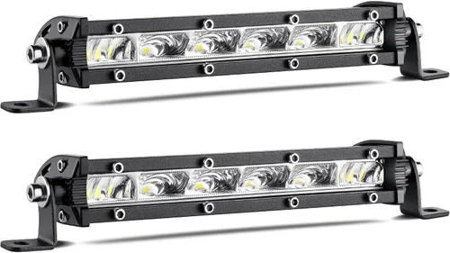 Barra de luz LED delgada de 6 pulgadas, pequeñas inundaciones en todo terreno, conducción antiniebla, trabajo de una sola fila, barras de luz LED