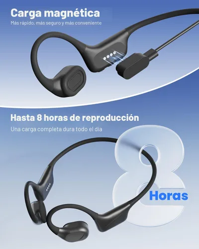 Miniatura 7 de PSIER Auriculares de natación de conducción ósea con doble controlador, IPX8, conducción de aire, impermeable, auriculares abiertos, modo MP3