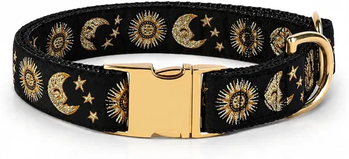Miniatura 16 de waaag Pet, Moons Stars Suns - Collar para perro y gato, múltiples diseños Crescent Celestial, collar de correa para perro y gato, tamaño XXS