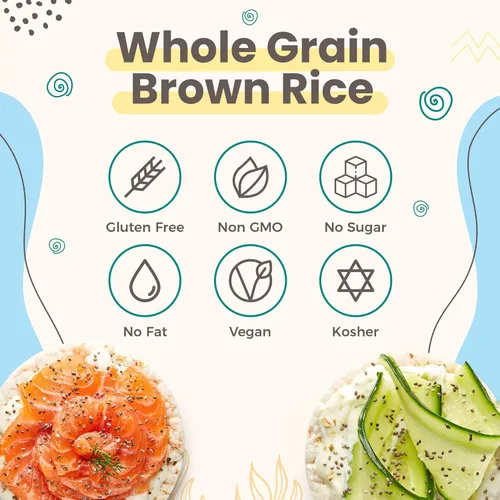 Miniatura 2 de LIEBERS Tortas de arroz, bocadillo certificado Kosher, sin lácteos, sin trigo, sin gluten y opciones veganas (paquete de 3) (sin sal)