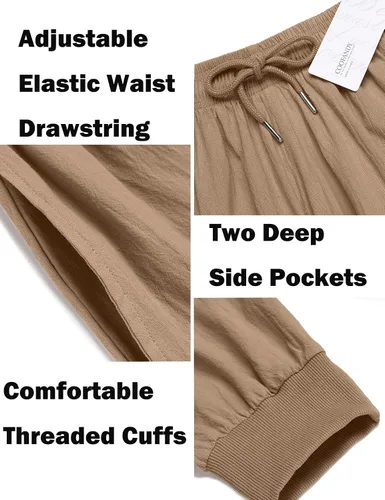 Miniatura 5 de COOFANDY Pantalones de harén hippie para hombre, holgados, de lino, algodón, pantalones de yoga, pantalones de playa de verano, pantalones casuales