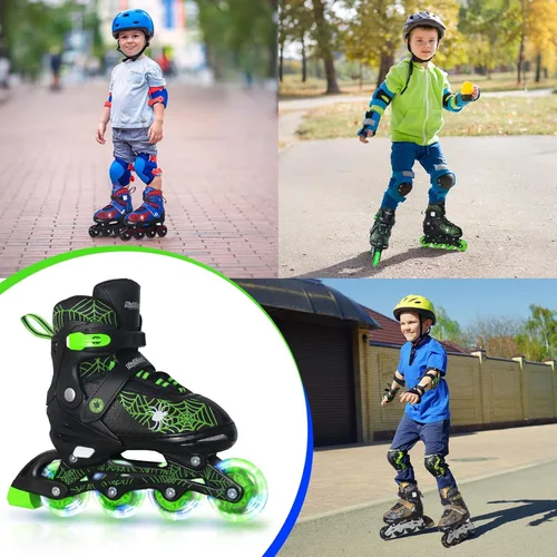 Miniatura 6 de Nattork Patines en línea ajustables para niños con ruedas de poliuretano flash, divertidos patines en línea con ruedas iluminadas, para edades de 4