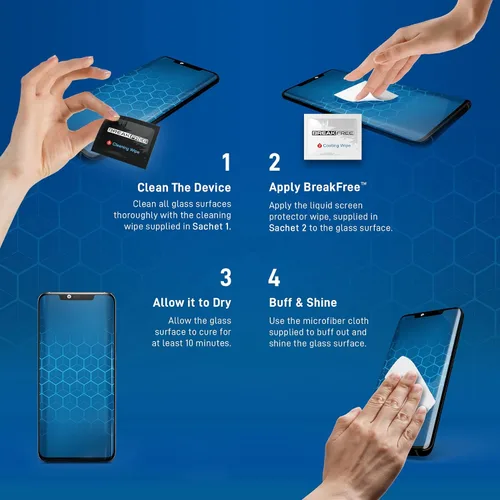 Miniatura 3 de BREAK FREE Protector de pantalla de vidrio líquido con cobertura de $250 Nano protección resistente a arañazos y roturas para todos los teléfonos