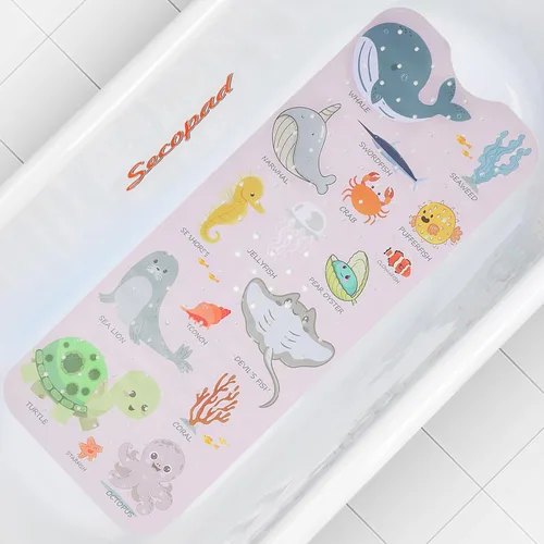 Miniatura 8 de Secopad Alfombra de Baño para Bañera Antideslizante, Lavable a Máquina, Alfombra Antideslizante de Dibujos Animados para Bañera de Bebé y Ducha