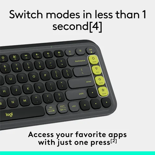 Miniatura 5 de Logitech POP ICON Keys Teclado Bluetooth inalámbrico, escritura cómoda, teclas programables, fácil de cambiar entre hasta 3 dispositivos