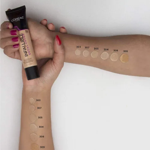 Miniatura 3 de L'Oreal Paris cosméticos base infalible de cubierta total, Beige Caramelo 309 Beige Caramelo