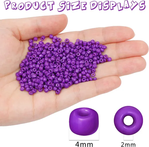 Miniatura 2 de 2200 cuentas de semillas de vidrio a granel, cuentas de poni 6/0 de 0.157 pulgadas a granel para hacer joyas, cuentas espaciadoras sueltas