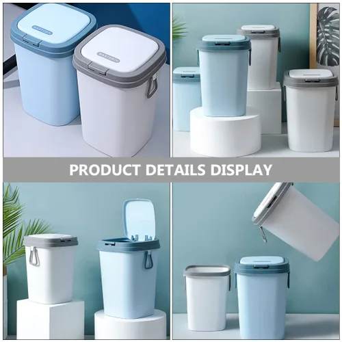 Miniatura 3 de Cabilock Cubo de basura pequeño ampliamente utilizado en cocina, baño, oficina, plástico fácil de usar