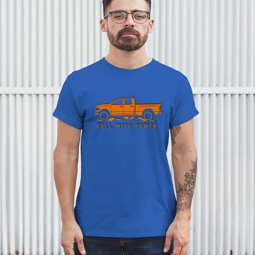 Miniatura 3 de Tee Hunt Camisetas gráficas y camisetas sin mangas para hombre Roll with Power Pickup Truck