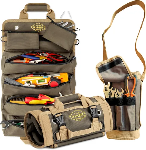Miniatura 13 de Organizador de bolsa de herramientas enrollable The Ryker para regalos para papá. Organizador de bolsa de herramientas resistente para motocicleta.
