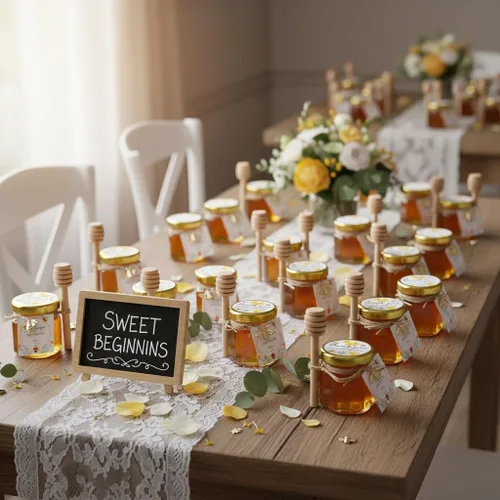 Miniatura 5 de Adabocute Paquete de 20 mini tarros de miel con gotero, perfectos para regalos de baby shower y recuerdos de boda, incluye etiquetas colgantes