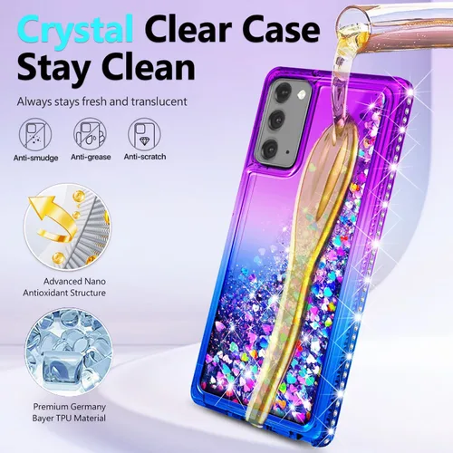 Miniatura 163 de NGB - Funda de teléfono diseñada para Samsung Galaxy S9+ Plus, morado/azul, con purpurina líquida para mujeres y niñas, con protector de pantalla