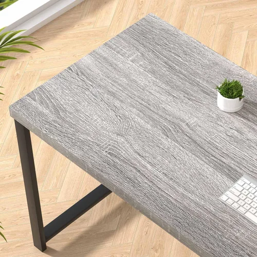 Miniatura 4 de FOLUBAN Escritorio de oficina en casa de 47 pulgadas, escritorio moderno para computadora con estantes de almacenamiento, pequeña mesa de estudio