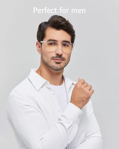 Miniatura 2 de ANRRI Gafas de luz azul para hombres y mujeres, transparentes, bloqueo de luz azul, lentes de computadora antifatiga ocular, marco transparente