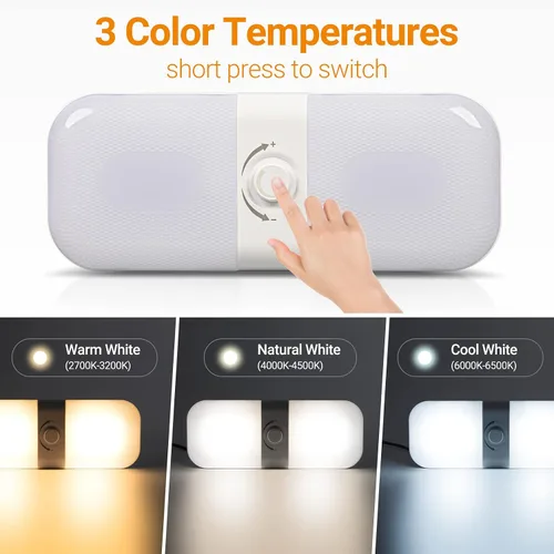 Miniatura 2 de CT CAPETRONIX Luces Interiores para RV 1700LM, Luces para Camper de 3 Colores TEM, Regulables 12v Voltios Luminaria de Luces LED, Luz de Cúpula