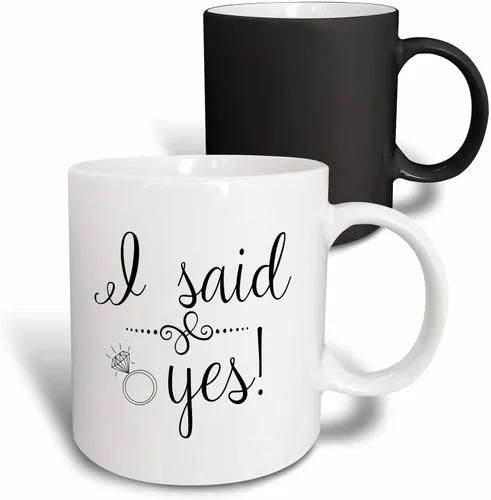 Miniatura 14 de 3dRose Taza de café, tamaño – 15 oz – I Said Yes Engagement Ring s Photos – Boda – divertido regalo de taza de café