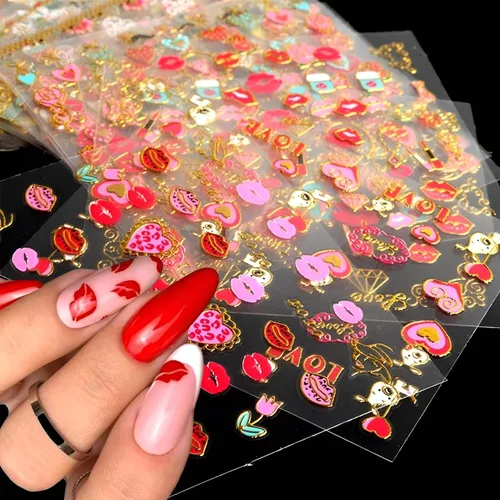 Miniatura 9 de 30 hojas de calcomanías de uñas del 4 de julio para arte de uñas, Día de la Independencia, calcomanías de arte en 3D, autoadhesivas, bandera