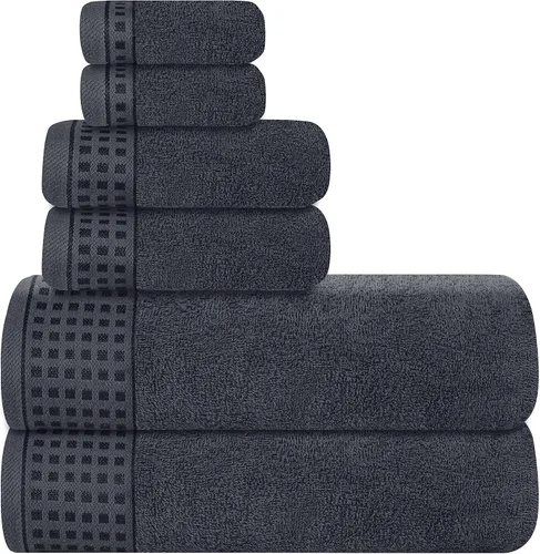 Miniatura 44 de GLAMBURG Juego de 2 toallas de baño de gran tamaño 100% algodón, 28 x 55 pulgadas, ultra suaves, altamente absorbentes, compactas, de secado rápido