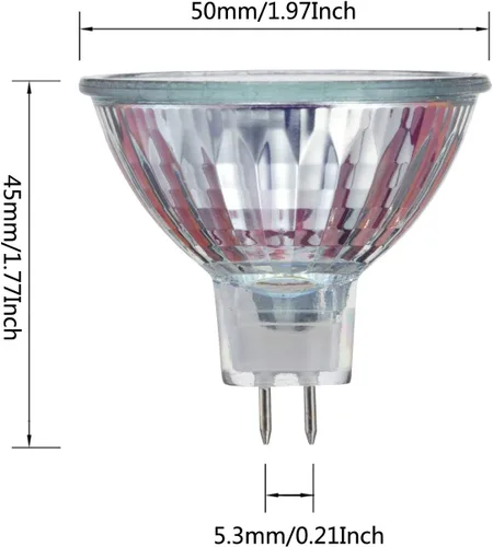 Miniatura 2 de MR16 - Bombillas halógenas de 12 V y 20 W (paquete de 6) – Base de 12 voltios de dos pines, lúmenes altos, bombilla halógena de precisión de fibra