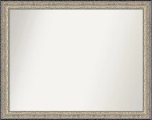 Miniatura 160 de Amanti Art Espejo de baño plateado para sobre fregadero, 28 x 47 pulgadas, espejo rectangular de plata imperial, marco de madera tradicional de gran