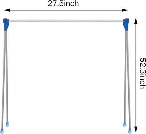 Miniatura 3 de Estante de secado telescópico plegable, colgador de ropa ajustable de acero inoxidable, estante de lavandería portátil para uso en interiores