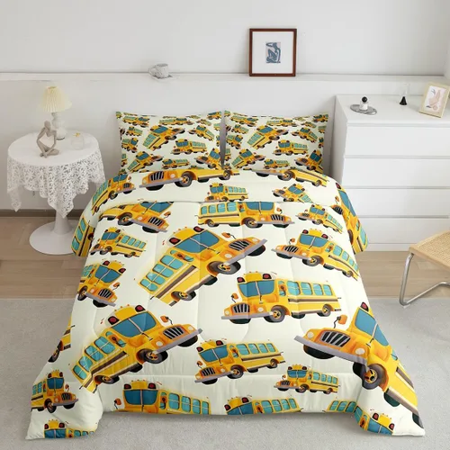 Miniatura 44 de Feelyou Juego de ropa de cama de camión de bomberos, edredón de coche de bomberos y policía para decoración de habitación de niños, tamaño Multi D05
