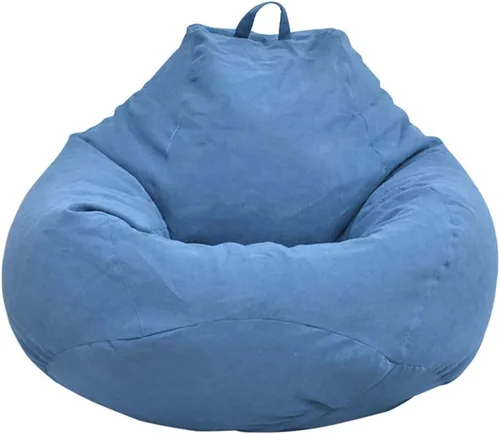 Funda de sofá para silla tipo puf (sin relleno), tumbona perezosa, respaldo alto, bolsa de puf grande de almacenamiento para adultos y niños, sin