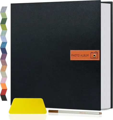 Miniatura 27 de Popotop Álbum de fotos grande autoadhesivo 4x6 5x7 8x10, álbum de recortes DIY, libro de fotos, regalos para mamá, familia, bebé y boda, con Azul