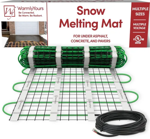 WarmlyYours Alfombrilla eléctrica para derretir hielo y nieve de 2 x 50 pies. 240 V, entrada con calefacción radiante para exteriores, pasarelas,