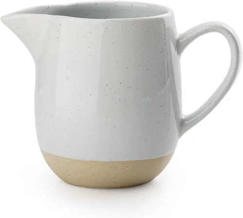 Miniatura 15 de famiware Milkyway Cremera de 13 onzas con asa, jarra de cerámica para café/leche/salsa/servir/ensalada, dispensador de gres para jarabe de arce
