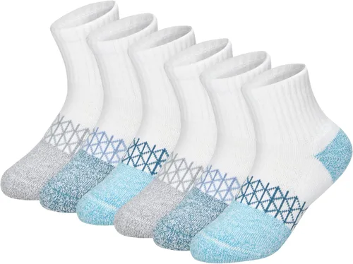 Hanes Calcetines para niño, tobillos, tripulación y invisibles, paquete de 6, calcetines deportivos acolchados Absolute Active para niños, absorben