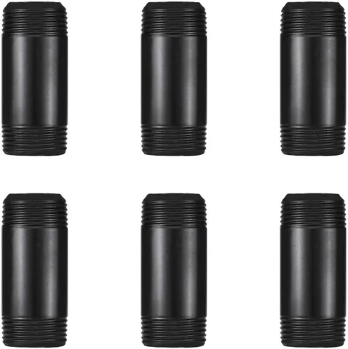 Miniatura 16 de GeilSpace Tubo de metal negro precortado de 1 x 28 pulgadas, acero industrial que se adapta a tubos y accesorios roscados negros estándar de una