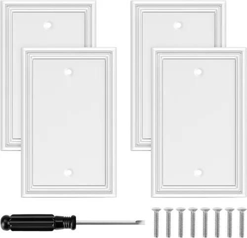 Miniatura 11 de Cubiertas blancas para enchufes de pared, placa decorativa moderna para interruptor de luz, cubierta de enchufe, placas de interruptor, cubierta
