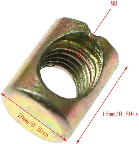 Miniatura 3 de RLECS Tuercas de barril ranuradas M8 Pozidriv M8, clavijas cruzadas, tuercas ranuradas, martillo de tuerca horizontal para muebles, camas, sillas