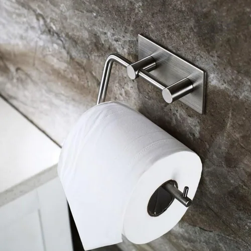 Miniatura 4 de Soporte de papel higiénico autoadhesivo de acero inoxidable 304 para baño de 3M, soporte de papel higiénico para papel higiénico, acabado cepillado