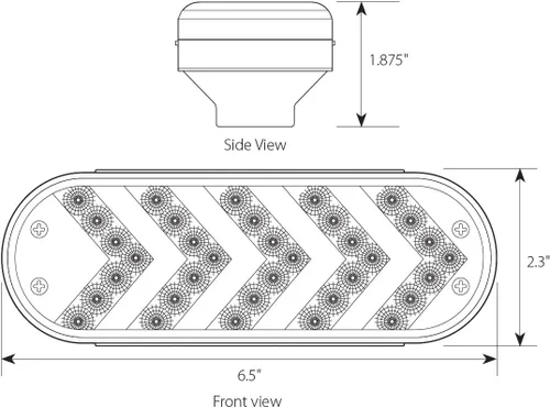 Miniatura 3 de Grand General 77126 - Luz LED (secuencial rojo ovalado de 5 flechas Spyder 35, lente roja), 1 paquete Rojo/Rojo