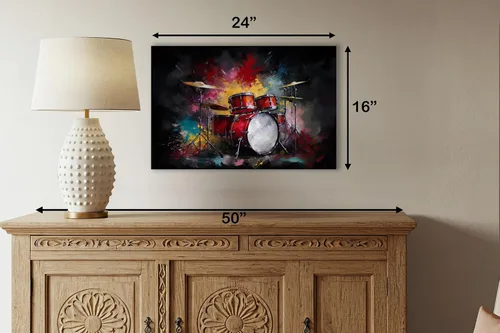 Miniatura 4 de LuxeWood Arte de Pared Musical en Lienzo - Impresiones Temáticas Musicales Medianas y Grandes para Sala de Estar, Oficina, Estudio, Airbnb
