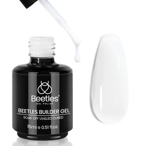 Miniatura 19 de Beetles Gel de uñas en gel de construcción 15ML, Gel fortalecedor de construcción 7 en 1, gel de uñas de extensión de uñas rosa nude translúcido