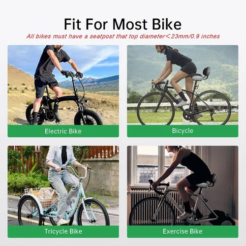 Miniatura 8 de Asiento ergonómico de gran tamaño para bicicleta con respaldo para hombres y mujeres, altura ajustable para triciclo, ciudad, viajero, bicicleta