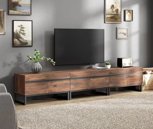 Miniatura 12 de WAMPAT Moderno soporte de TV para televisores de hasta 50 pulgadas, consola de TV con centro de entretenimiento con gabinete de almacenamiento
