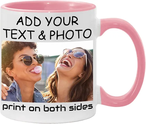 Miniatura 16 de Taza de café personalizada, crea un regalo único con tus fotos, texto y nombres, perfecta para mamá, papá, amigos y ocasiones especiales, 11 onzas