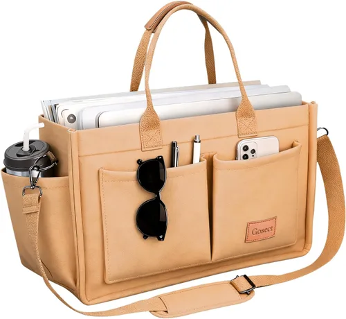 Miniatura 20 de Bolso de lona para mujer con bolsillos, bolso cruzado para portátil de trabajo, bolso de hombro para todo lo demás, bolso de lona para todos